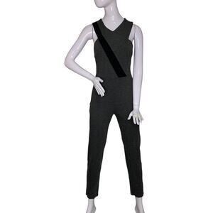 Mystic Jumpsuit Sleeveless Gray and Black Hidden Zipper on Back Size L